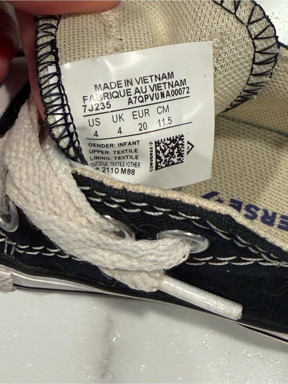 Converse Black and White All Star Baby Sneakers